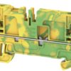 Protective conductor terminal, push-in connection, 0.5-2.5 mm², 2 pole, 22 A, 8 kV, yellow/green, 1989890000
