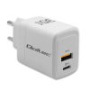 Qoltec Ładowarka sieciowa 35W GaN 5-20V 1.5-3A 1 x USB-C PD 1 x USB QC 3.0 Biała