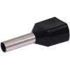 Insulated twin wire end ferrule, 1.5 mm², 8 mm long, black, 22C436, package with 100 pieces
