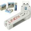 LINDY 40452 USB port lock USB-Lock + Key 4-piece set Blue incl. 1 key