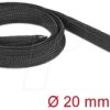 19103 Braided Sleeve with zip fastener heat-resistant 1 m x 20 mm blac
