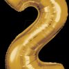 9906267 AMSCAN foil balloon, number 2, gold