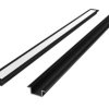 Profil aluminiowy do taśm LED 2000 mm prosty wpuszczany czarny z kloszem mlecznym PRIME 203693 LED LINE