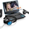 DVP-910BU DVD player with screen, USB, speakers, blue