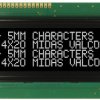 Wyświetlacz monochromatyczny LCD, , Alfanumeryczny, podświetlanie LED, Midas