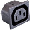 Panel socket F, 3 pole, snap-in, plug-in connection, black, PX0695/20/63