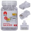Wtyk modularny RJ45 8P8C kat.6 nieekranowany UTP uniwersalny drut linka NEKU opakowanie SŁOIK 100szt.