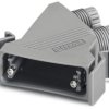 D-Sub connector housing, size: 3 (DB), angled 45°, cable Ø 5 to 13 mm, PA, gray, 1689792