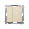Simon 55 Przycisk potrójny z podświetleniem LED (moduł) 10 AX, 250 V~, szybkozłącza Szampański mat TP31L.01/144