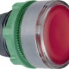 Pushbutton, for universal LED, illuminable, latching, waistband round, red, front ring light gray, mounting Ø 22 mm, ZB5AH043C0