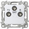 Gniazdo antenowe R-TV-SAT końcowe SZAFIR białe OSPEL GPA-ZS/m/00