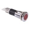 Red LED 12mm Metal Panel Indicator Light Flat 24V