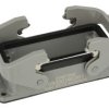 Obudowa złącza; Han B; 09300160301; 16B; metal; proste; na panel; z 2 klamrami; niska konstrukcja; srebrny; IP65; Harting; RoHS