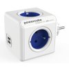 Rozgałęźnik elektr. 2202BL 2xUSB 2.1A PowerCube Niebieski elektryczny