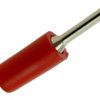 Wtyk bananowy; 2mm; 25.204.1; czerwony; 25mm; lutowany; 10A; 60V; mosiądz niklowany; PE; Amass; RoHS