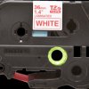 Labelling tape cartridge, 36 mm, tape white, font red, 8 m, TZE-262