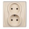 LOGO Gniazdo podwójne b/u beżowy 1LGP-2p