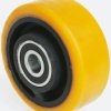 Kółko do wózka, Poliuretan twardy, Poliuretan, Żółty, obc.: 550kg, śred.: 125mm, szer.: 50mm