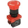 Przełącznik; bezpieczeństwa; przyciskowy; HPB22-J11R; ON-OFF+OFF-ON; grzybkowy; odkręcany; 2 tory; czerwony; bez podświetlenia;