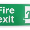 Znak wyjścia, Tworzywo sztuczne, Zielony/biały, Fire Exit, Angielski, Opis: WYJŚCIE POŻAROWE