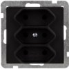 Sonata Gniazdo Potrójne B/U 2,5A Euro Czarny Metalik Gp-3R/M/33