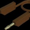Measuring lead with (4 mm plug, spring-loaded, straight) to (4 mm plug, spring-loaded, straight), 0.5 m, brown, PVC, 2.5 mm², CA