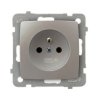 KARO Gniazdo pojedyncze z uziemieniem IP-20 zaciski gwintowe srebrny perłowy GP-1SZ/m/43 OSPEL