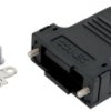 D-Sub connector housing, size: 1 (DE), straight 180°, cable Ø 10.6 mm, ABS, black, 165X13469XE
