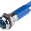 Lampka kontrolna do montażu panelowego 12V ac/dc, niebieska 12mm LED Chrom Końcówka lutownicza RS PRO
