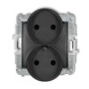 Icon Mechanizm Gniazda Podwójnego Do Ramki Bez Uziemienia 2X2p (Przesłony...