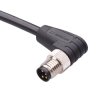 4 Way M8 Prewired Right Angle Male Industrial Circular Connector IP67 3A