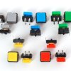 Colorful 12mm Square Tactile Button Switch Assortment - 15 pack