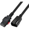 Extension cable, C13 socket, straight on C14-plug, straight, H05VV-F3G0.75 mm², black, 2 m, 7100-L-2,0M