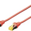 Kabel krosowy DIGITUS Professional CAT 6A S-FTP, LSZH, AWG 26/7, skrętka, dł. 0,25 m, czerwony