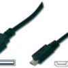USB 2.0 adapter cable, USB plug type A to micro USB plug type B, 3 m, black, AK-300110-030-S