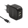 Qoltec Ładowarka sieciowa 17W 5V 3.4A 2xUSB + kabel MicroUSB