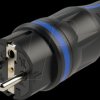 Earthing contact plug TopTaurus2, type EF - CEE 7/7, black/blue