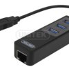 Unitek Y-3045 karta sieciowa USB A-RJ45, 3.0, hub 3 porty + Gigabit Ethernet