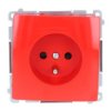 Simon Basic Gniazdo Pojedyncze Z/U Z Przesłonami Czerwone Bmgz1z.01/22