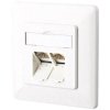 Metz Connect 130C381002-I Network Outlet Flush CAT 6A 2 Port Pure White