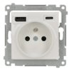 Simon 54 Gniazdo wtyczkowe z zintegrowaną ładowarką USB C+A (moduł), 2.1 A, 5 V DC, 230 V biały DGZ1ZUSB2CA.01/11