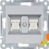 LUMINA Gniazdo komputerowe podwójne RJ45 kat.5e UTP srebrne WL2122 HAGER