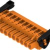 Socket header, 10 pole, pitch 5.08 mm, angled, orange, 1087330000