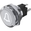 EAO 82-6151.1A54.B005 22mm Illum PB Symbol-Bell Solder Mom. White 24VDC LED