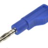 Wtyk bananowy; 4mm; 25.452.5; niebieski; 54mm; wtykany (gniazdo bananowe 4mm); lutowany; 32A; 60V; mosiądz niklowany; PA; Amass;