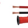 PVC-stranded wires kit, halogen free, 0.14 mm², 18 x 0.1 mm, black/red, outer Ø 1.2 mm, 23CW026
