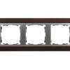 Simon 82 Ramka potrójna pozioma drewniana wenge/ ramka pośrednia aluminium mat 82937-65