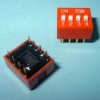 DIP SWITCH 4-PIN RED SLIDE