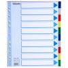 Esselte 15267 Multicoloured Polypropylene Divider A4 Extra Wide 10 Part 115µ PP