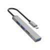 HUB USB-C 3-port. USB-A czytnik microSD ALU Orico